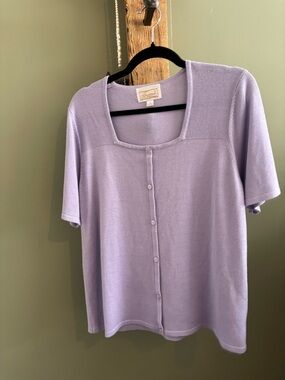 Vintage Traditions Cottagecore Lilac Short Sleeve Knit